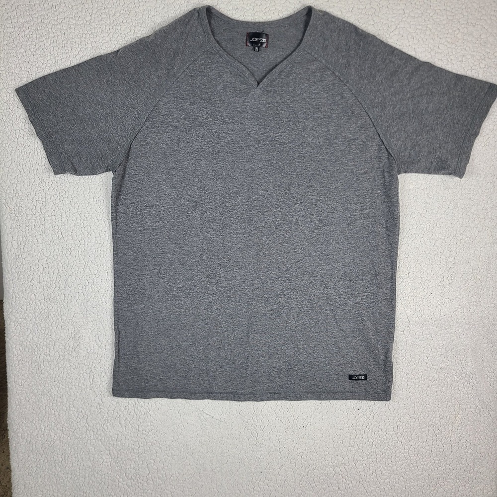 Joes Jeans Mens XL Gray Raglan Short Sleeve Notched V-Neck T-Shirt Heathered